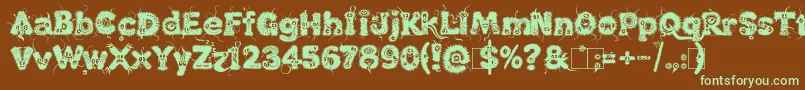 KingthingsLupine1.1 Font – Green Fonts on Brown Background