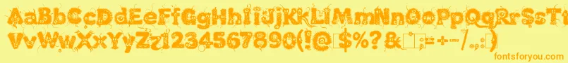 KingthingsLupine1.1 Font – Orange Fonts on Yellow Background