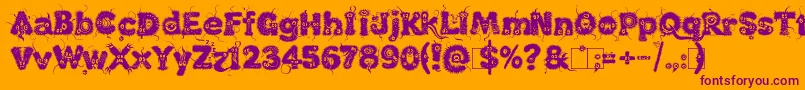 KingthingsLupine1.1-Schriftart – Violette Schriften auf orangefarbenem Hintergrund