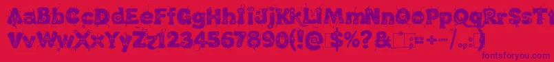 KingthingsLupine1.1 Font – Purple Fonts on Red Background