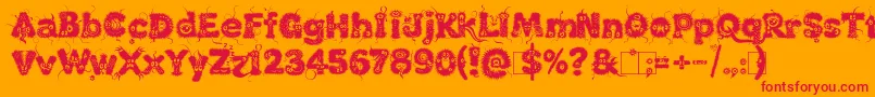 KingthingsLupine1.1-Schriftart – Rote Schriften auf orangefarbenem Hintergrund