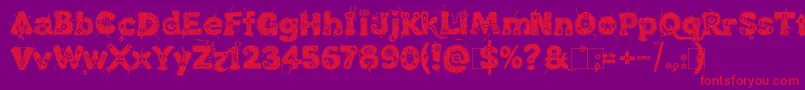 KingthingsLupine1.1-Schriftart – Rote Schriften auf violettem Hintergrund