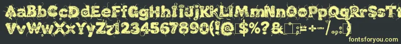 KingthingsLupine1.1 Font – Yellow Fonts on Black Background