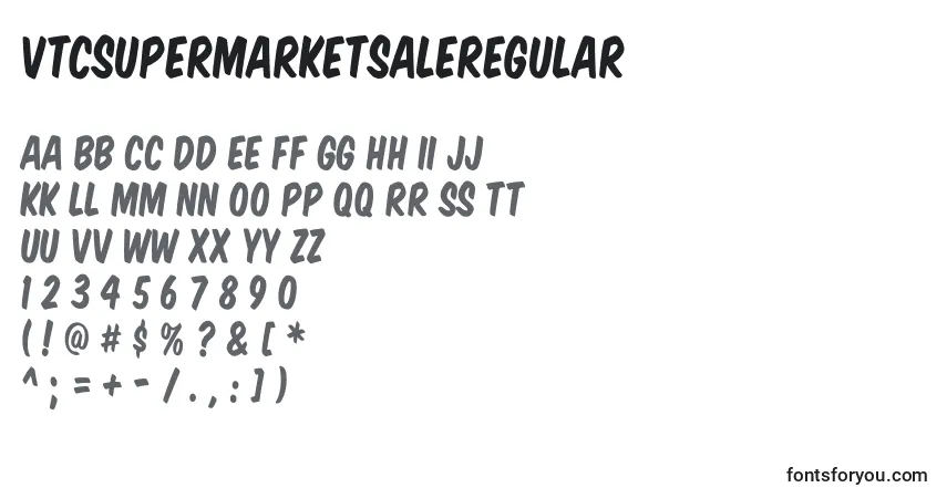Czcionka Vtcsupermarketsaleregular – alfabet, cyfry, specjalne znaki