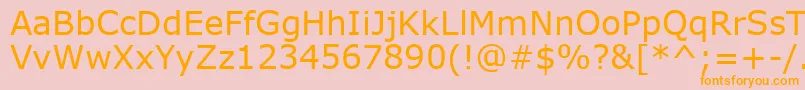 フォントVerdana – オレンジの文字がピンクの背景にあります。