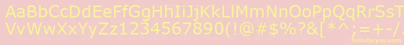 Verdana Font – Yellow Fonts on Pink Background