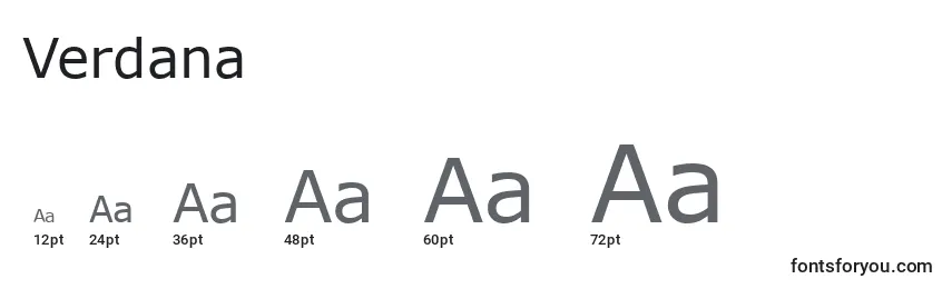Размеры шрифта Verdana