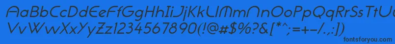 NeogothisadfstdOblique Font – Black Fonts on Blue Background