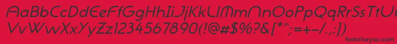 NeogothisadfstdOblique Font – Black Fonts on Red Background