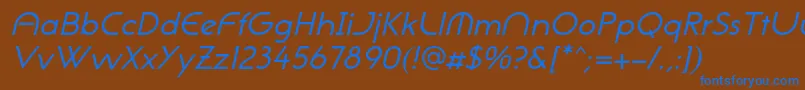 NeogothisadfstdOblique Font – Blue Fonts on Brown Background