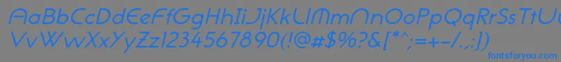 フォントNeogothisadfstdOblique – 灰色の背景に青い文字