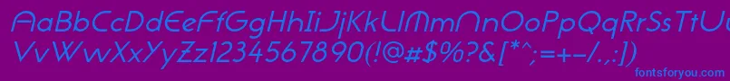 NeogothisadfstdOblique Font – Blue Fonts on Purple Background