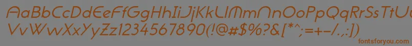 NeogothisadfstdOblique Font – Brown Fonts on Gray Background