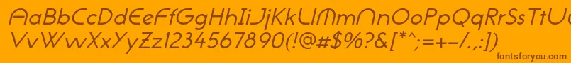 Шрифт NeogothisadfstdOblique – коричневые шрифты на оранжевом фоне