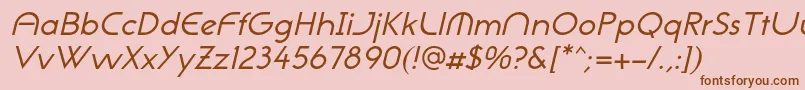 NeogothisadfstdOblique Font – Brown Fonts on Pink Background