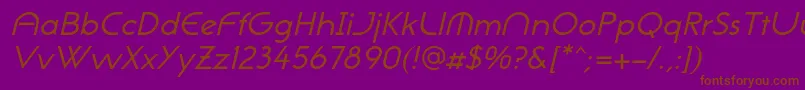 NeogothisadfstdOblique Font – Brown Fonts on Purple Background