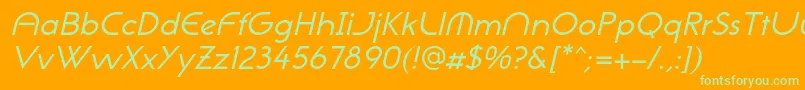 NeogothisadfstdOblique Font – Green Fonts on Orange Background