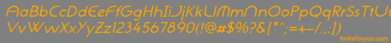 フォントNeogothisadfstdOblique – オレンジの文字は灰色の背景にあります。