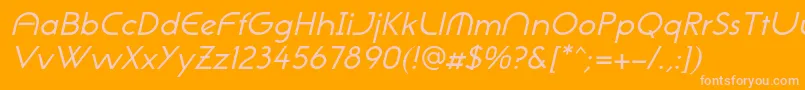 NeogothisadfstdOblique Font – Pink Fonts on Orange Background