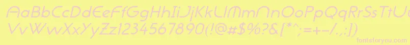 NeogothisadfstdOblique Font – Pink Fonts on Yellow Background