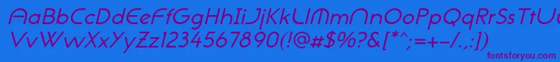 NeogothisadfstdOblique Font – Purple Fonts on Blue Background