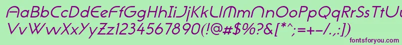 NeogothisadfstdOblique Font – Purple Fonts on Green Background