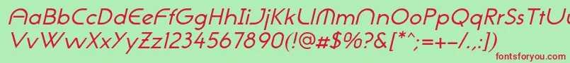 NeogothisadfstdOblique Font – Red Fonts on Green Background