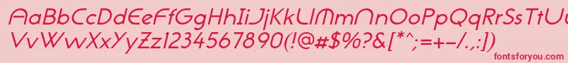 Шрифт NeogothisadfstdOblique – красные шрифты на розовом фоне