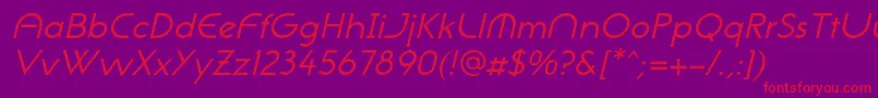 NeogothisadfstdOblique Font – Red Fonts on Purple Background