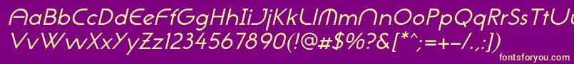 NeogothisadfstdOblique Font – Yellow Fonts on Purple Background