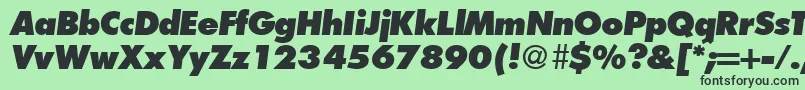 Fonte FunctiontwoextraboldRegularitalic – fontes pretas em um fundo verde