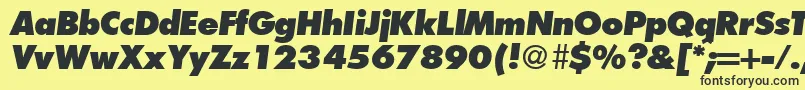 FunctiontwoextraboldRegularitalic Font – Black Fonts on Yellow Background