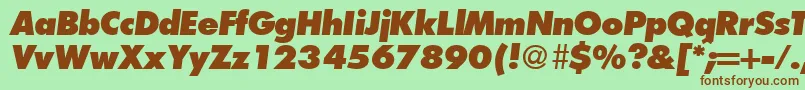 Fonte FunctiontwoextraboldRegularitalic – fontes marrons em um fundo verde