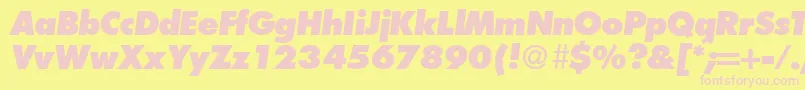 FunctiontwoextraboldRegularitalic Font – Pink Fonts on Yellow Background