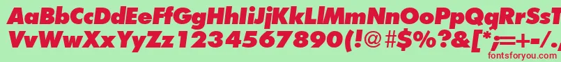 FunctiontwoextraboldRegularitalic Font – Red Fonts on Green Background