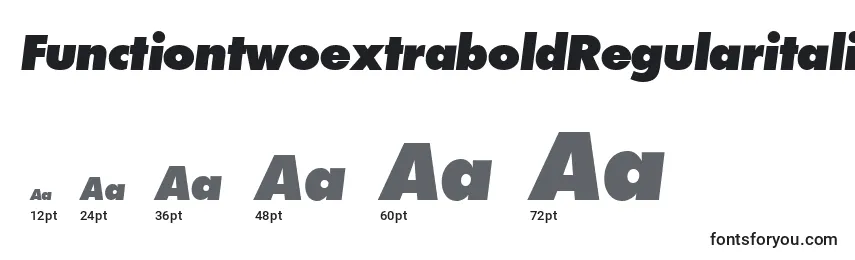 Größen der Schriftart FunctiontwoextraboldRegularitalic