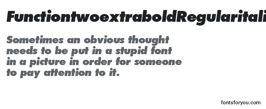 FunctiontwoextraboldRegularitalic Font