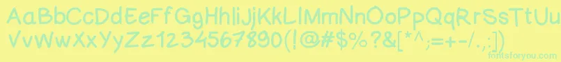 Comicneuesansid Font – Green Fonts on Yellow Background
