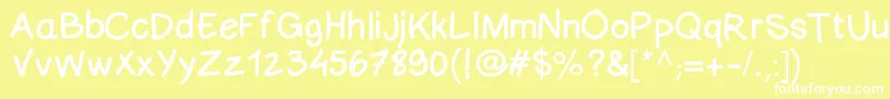 フォントComicneuesansid – 黄色い背景に白い文字