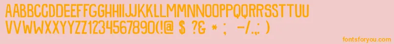 DkSnemand-Schriftart – Orangefarbene Schriften auf rosa Hintergrund
