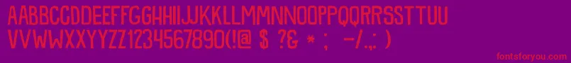 DkSnemand-Schriftart – Rote Schriften auf violettem Hintergrund