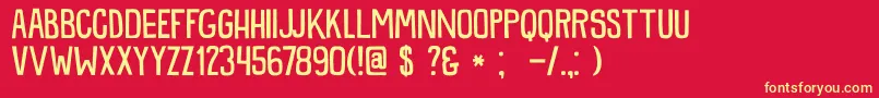 DkSnemand Font – Yellow Fonts on Red Background