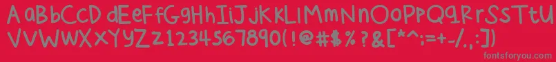 フォントCeesHandRegular – 赤い背景に灰色の文字
