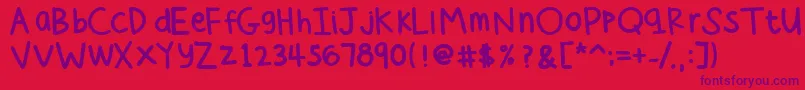 CeesHandRegular Font – Purple Fonts on Red Background