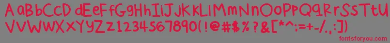 CeesHandRegular Font – Red Fonts on Gray Background