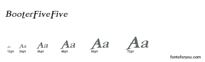 BooterFiveFive Font Sizes
