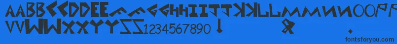 Uni1 Font – Black Fonts on Blue Background