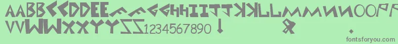 フォントUni1 – 緑の背景に灰色の文字