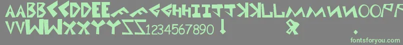 Uni1 Font – Green Fonts on Gray Background