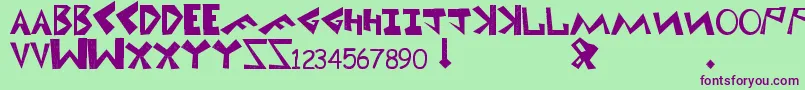 Uni1 Font – Purple Fonts on Green Background